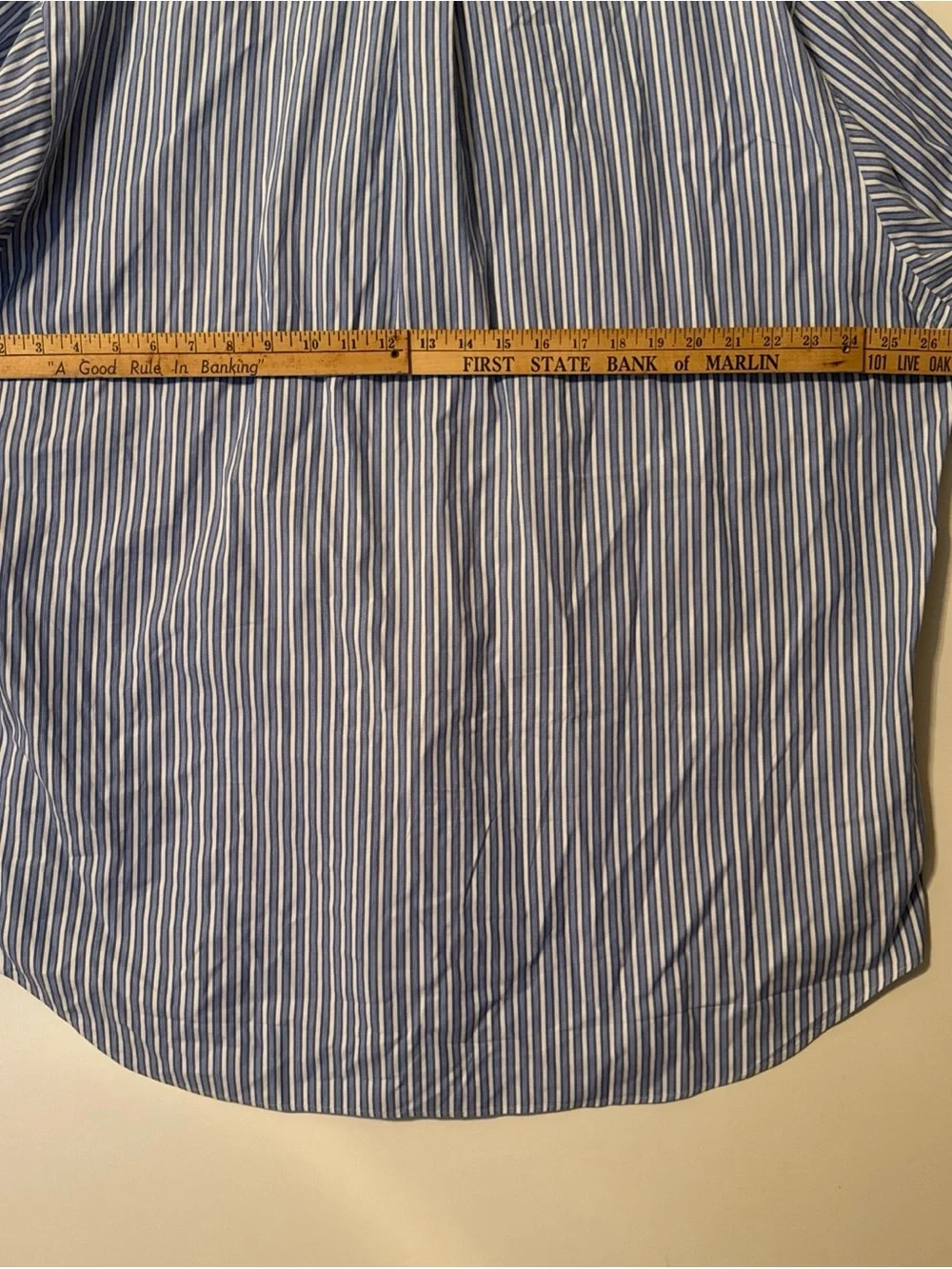 Polo Ralph Lawrence Classic Button-Down Striped Dress Shirt - Blue/White